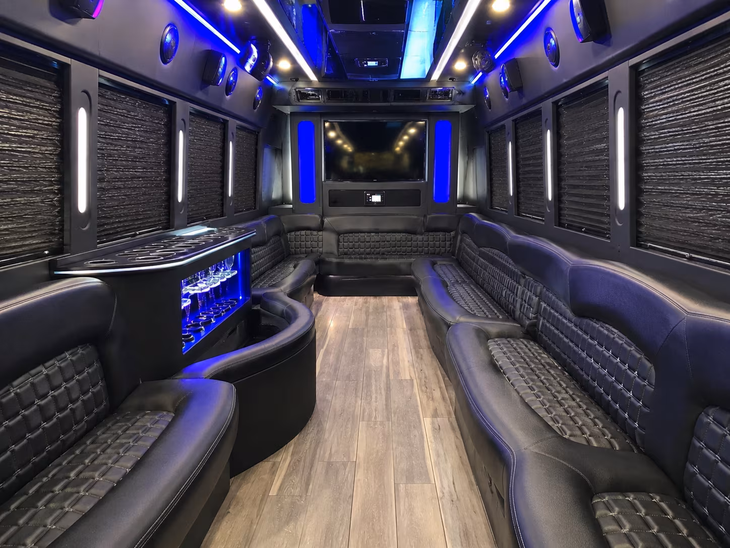 Cleveland Birthday, Sweet 16, & Quinceañera Transportation party bus exterior
