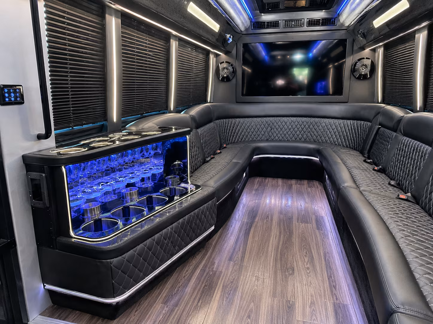 Cleveland Birthday, Sweet 16, & Quinceañera Transportation party bus exterior