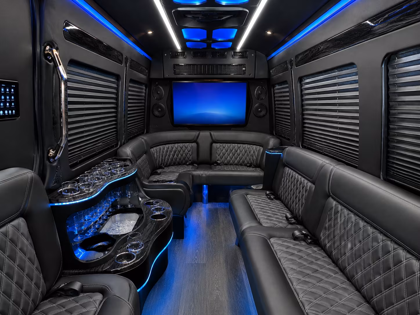 Cleveland School Event Transportation party bus interior