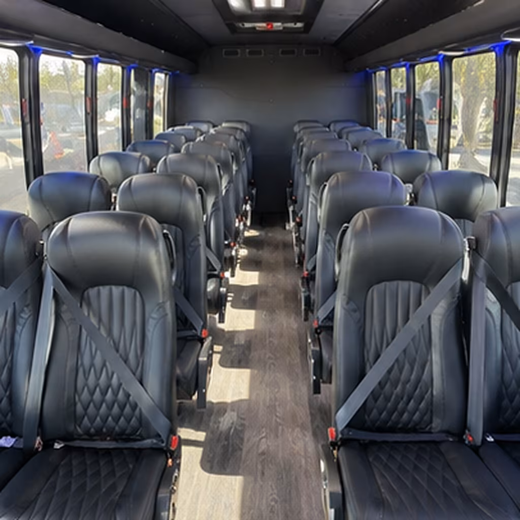 Cleveland School Event Transportation party bus interior