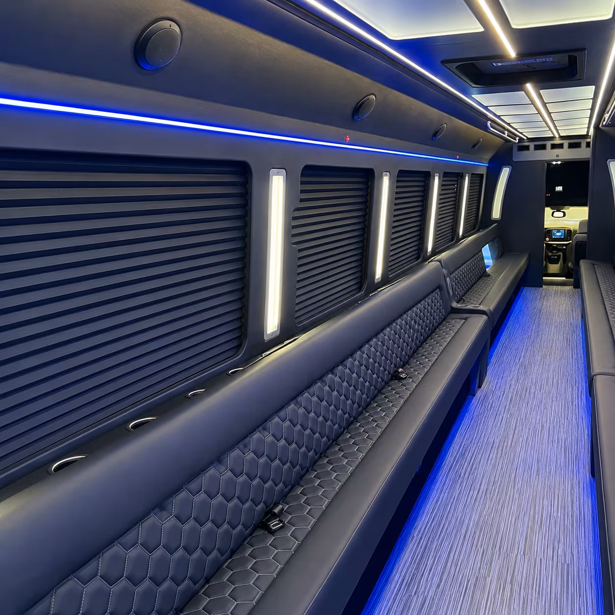 Cleveland Sporting Event Transportation party bus interior