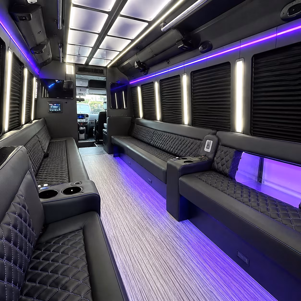 Cleveland Wedding Transportation party bus interior