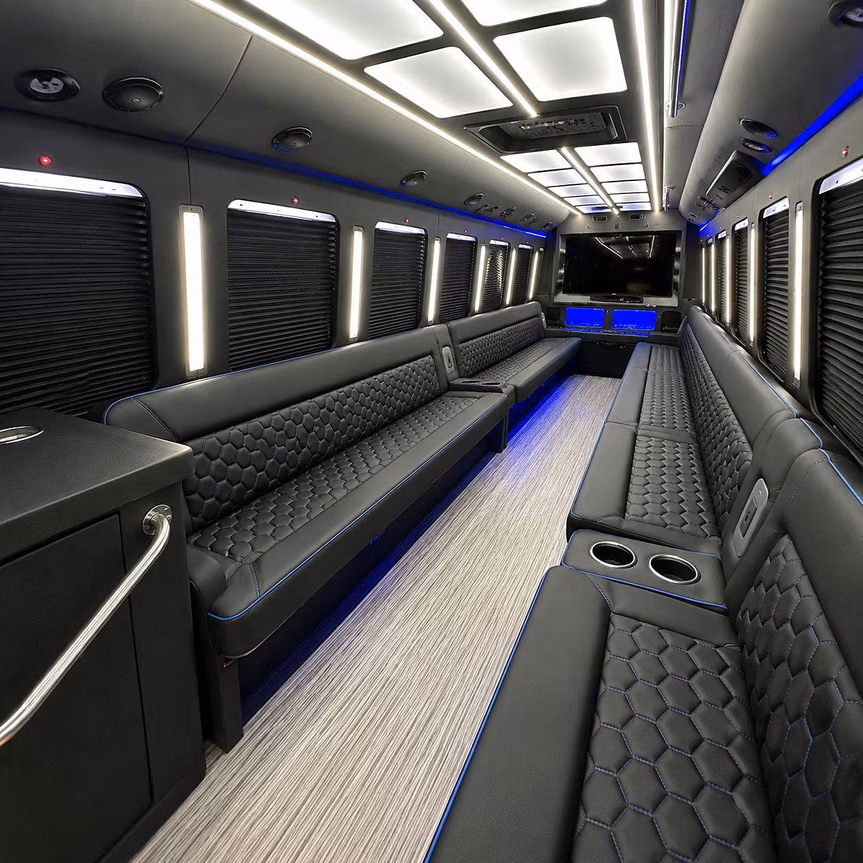 Cleveland Wedding Transportation party bus interior