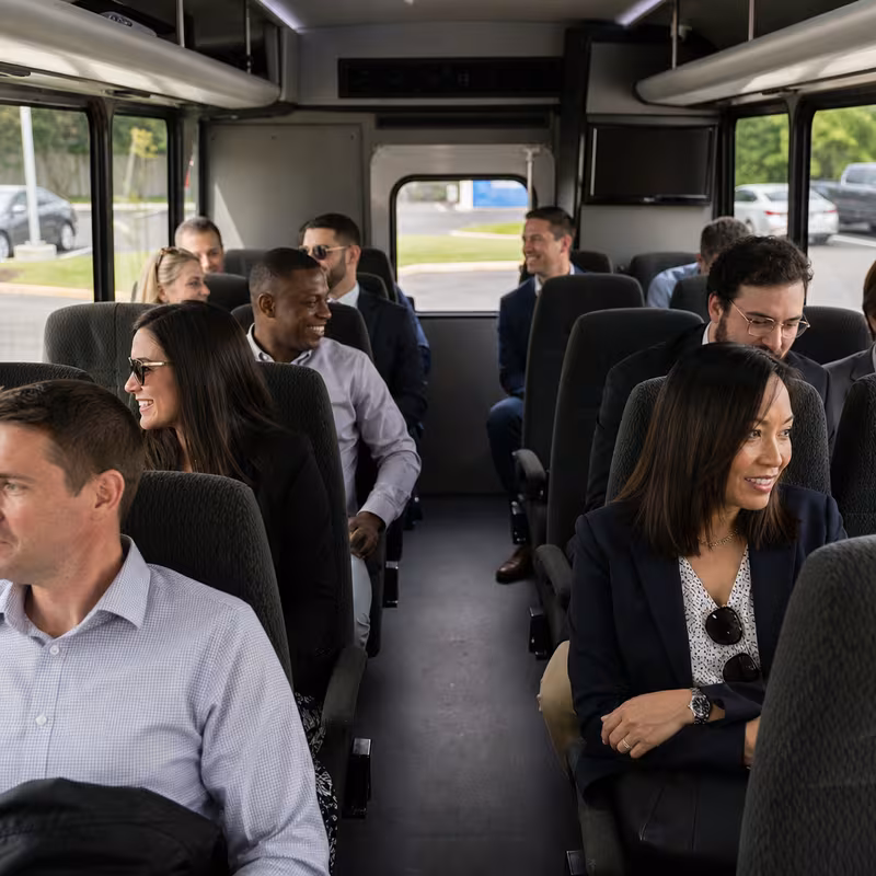 Black Mercedes Sprinter van staged for an Cleveland Corporate Transportation group
