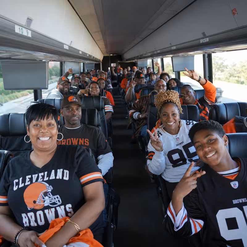 Black Mercedes Sprinter van staged for an Cleveland Sporting Event Transportation group